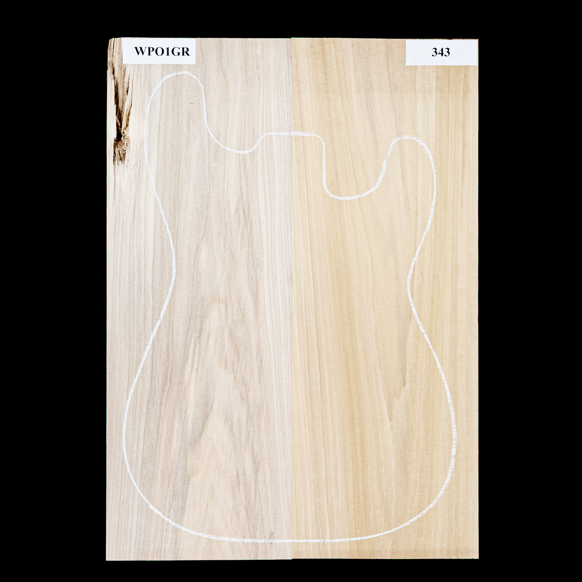 Korpusrohling aus Pappel, 2-teilig (9,7 Pfund) – 343 Korpusrohling aus Pappel, 2-teilig (9,7 Pfund) – 343
