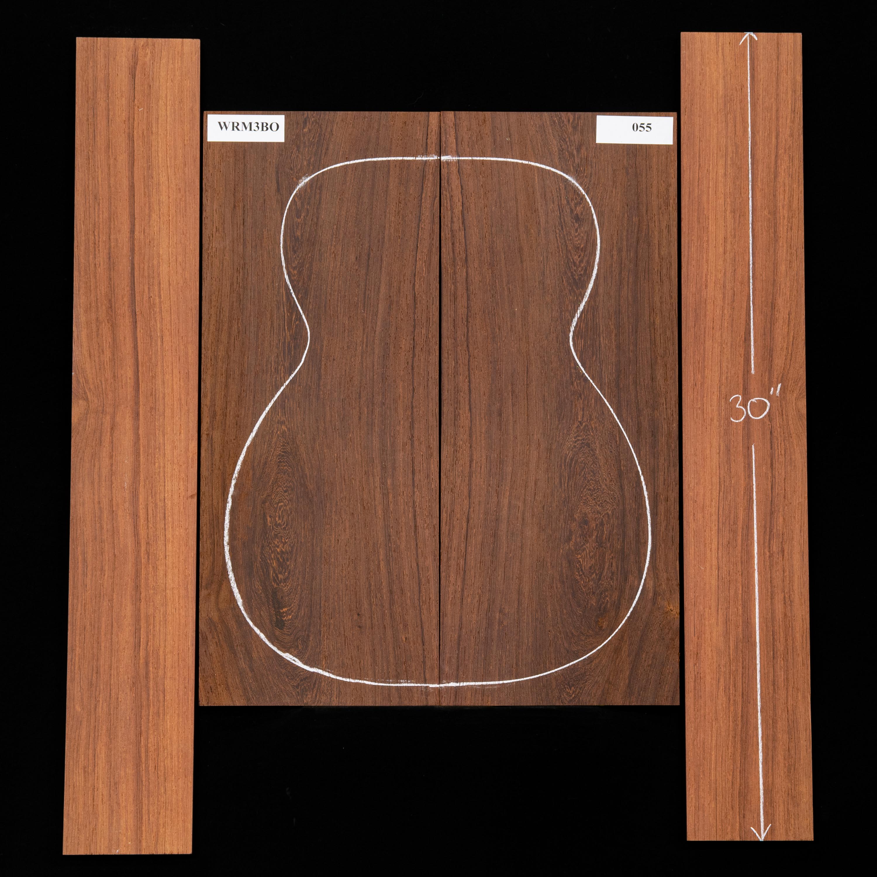 Madagaskar Palisander Rücken- und Zargen-Set – 055 Madagaskar Palisander Rücken- und Zargen-Set – 055