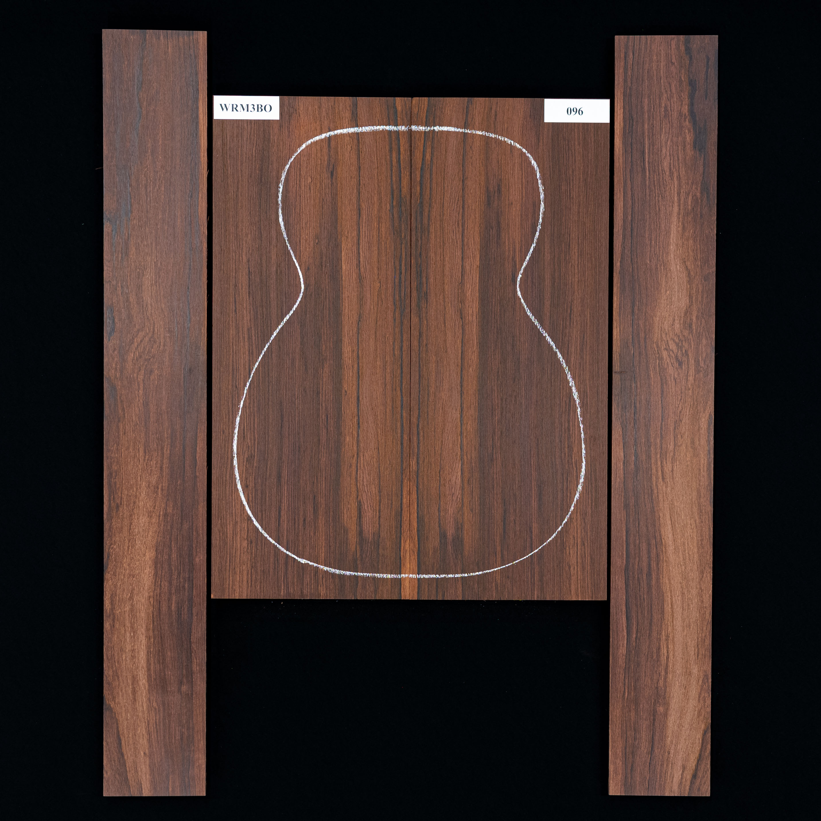Madagaskar Palisander Rücken- und Zargen-Set – 096 Madagaskar Palisander Rücken- und Zargen-Set – 096