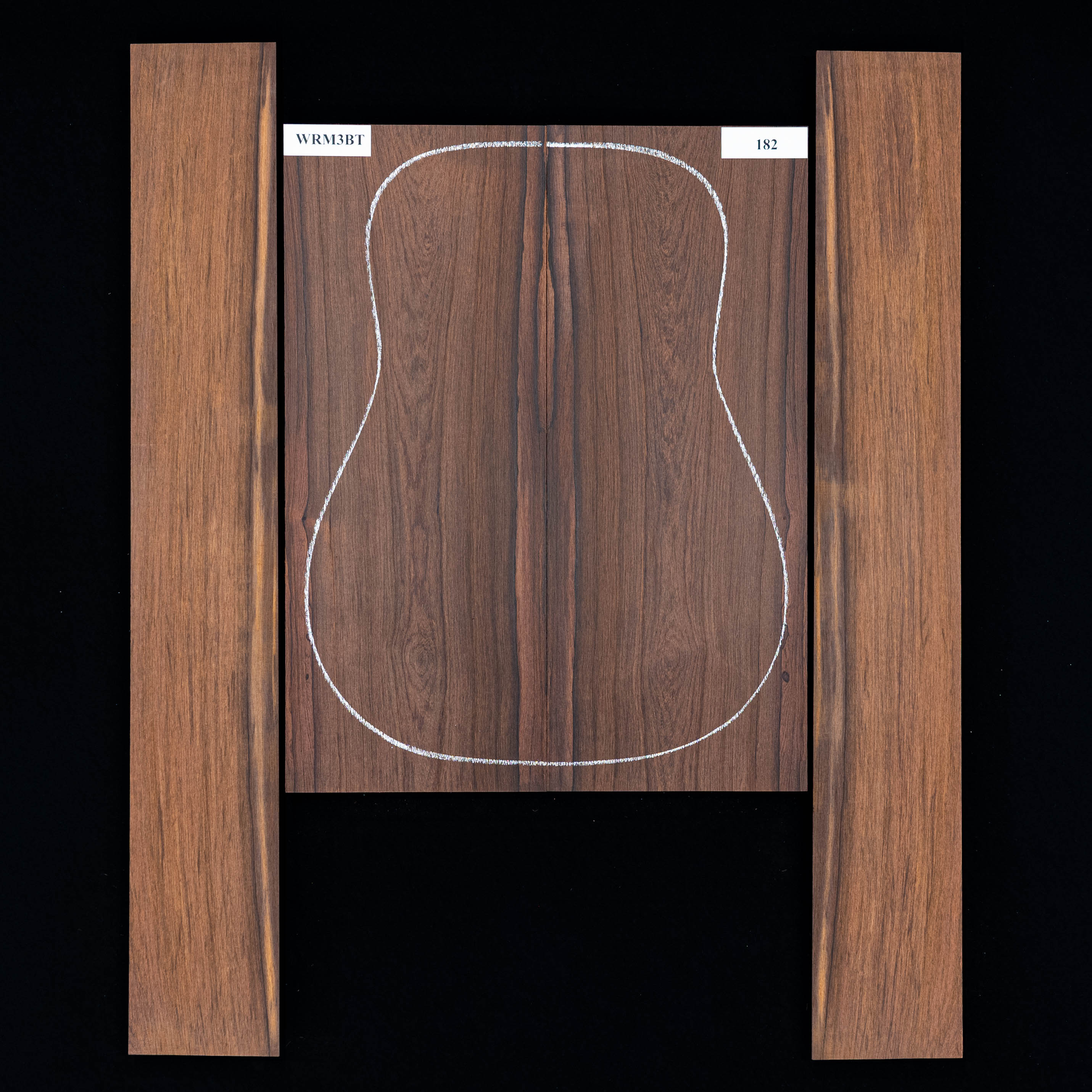 Madagaskar Palisander Rücken- und Zargen-Set – 182 Madagaskar Palisander Rücken- und Zargen-Set – 182