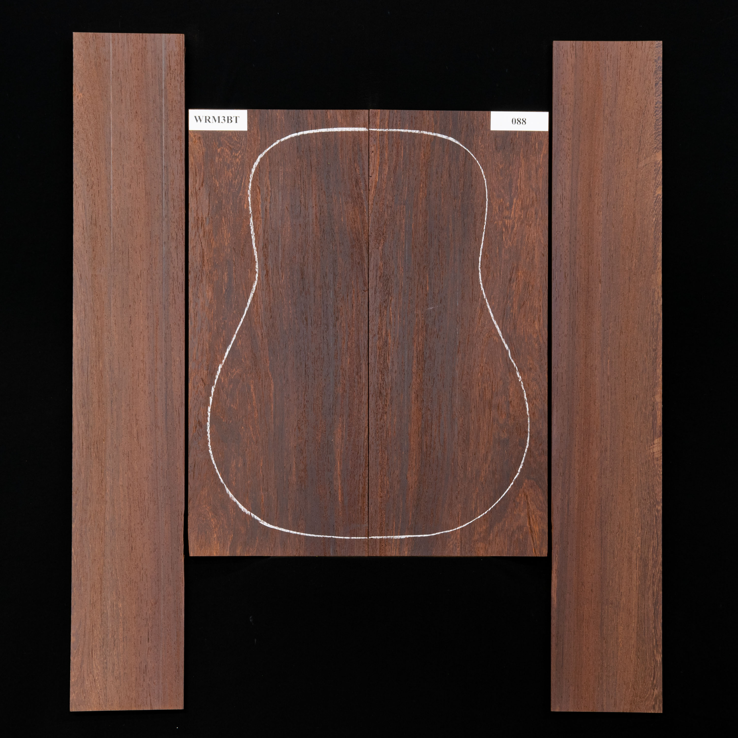 Madagaskar Palisander Rücken- und Zargen-Set – 088 Madagaskar Palisander Rücken- und Zargen-Set – 088
