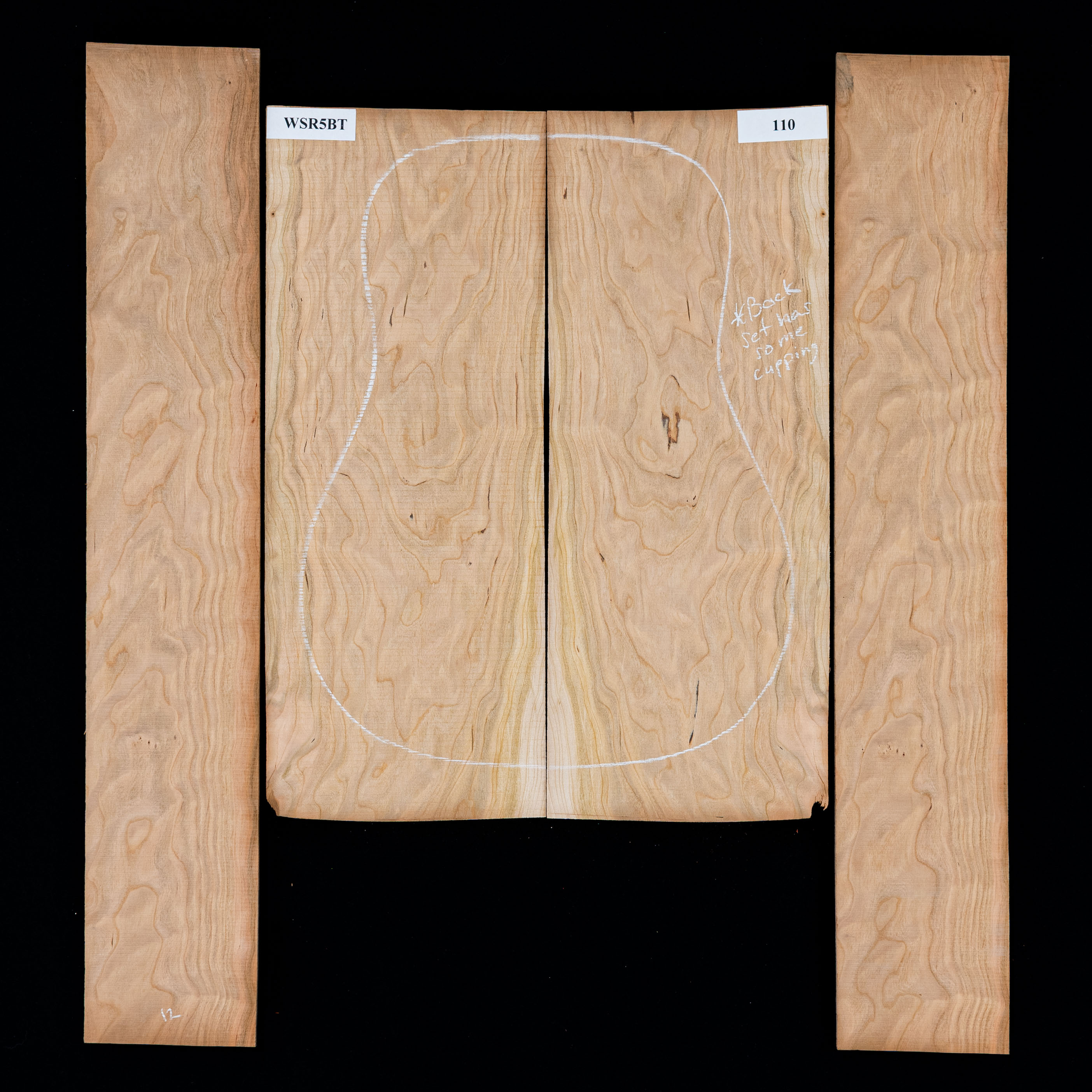 Set mit Boden + Zargen aus Amerikanischem Kirschbaum mit Riegelwuchs – 110 Set mit Boden + Zargen aus Amerikanischem Kirschbaum mit Riegelwuchs – 110