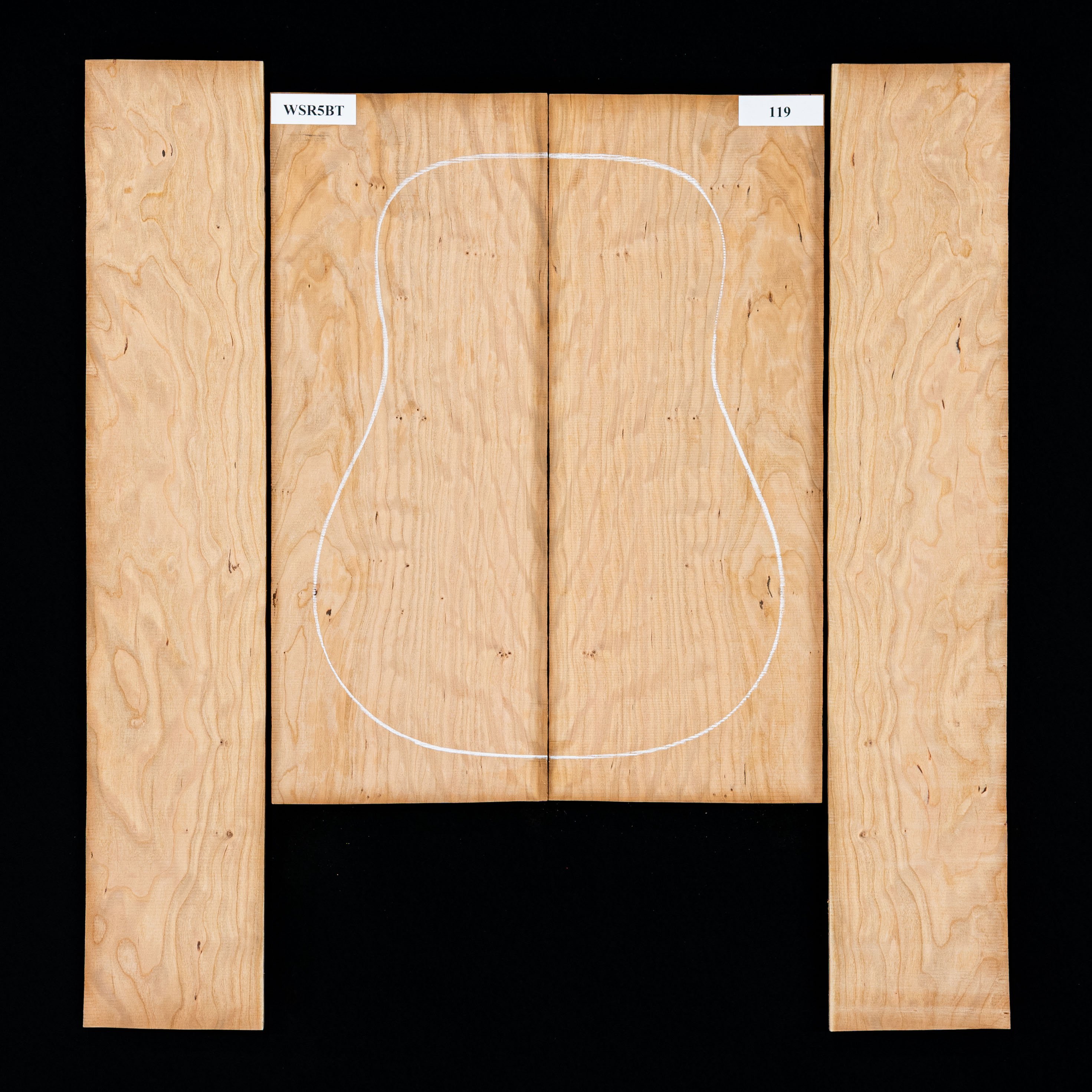 Set mit Boden + Zargen aus Amerikanischem Kirschbaum mit Riegelwuchs – 119 Set mit Boden + Zargen aus Amerikanischem Kirschbaum mit Riegelwuchs – 119