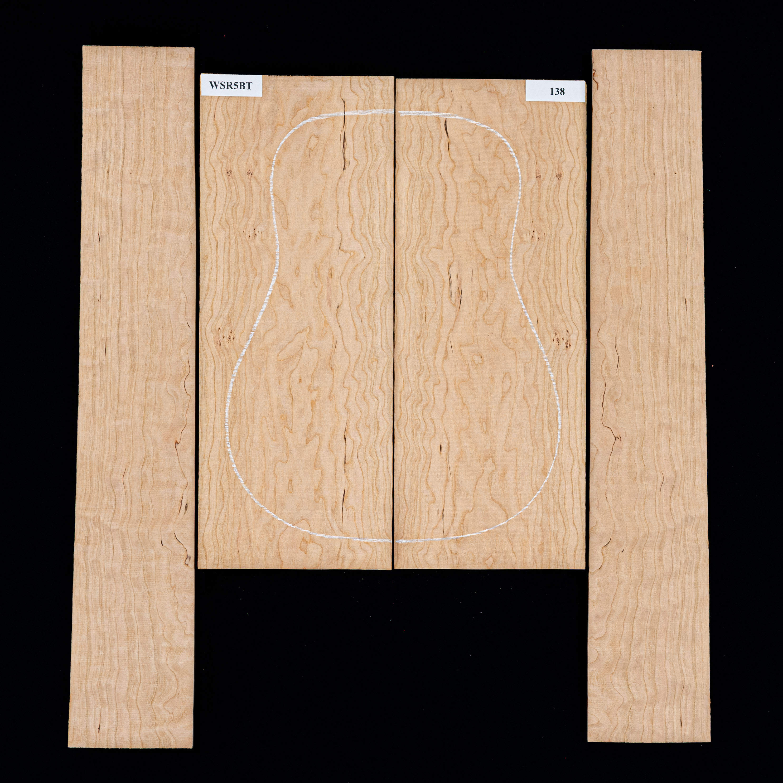 Set mit Boden + Zargen aus Amerikanischem Kirschbaum mit Riegelwuchs – 138 Set mit Boden + Zargen aus Amerikanischem Kirschbaum mit Riegelwuchs – 138
