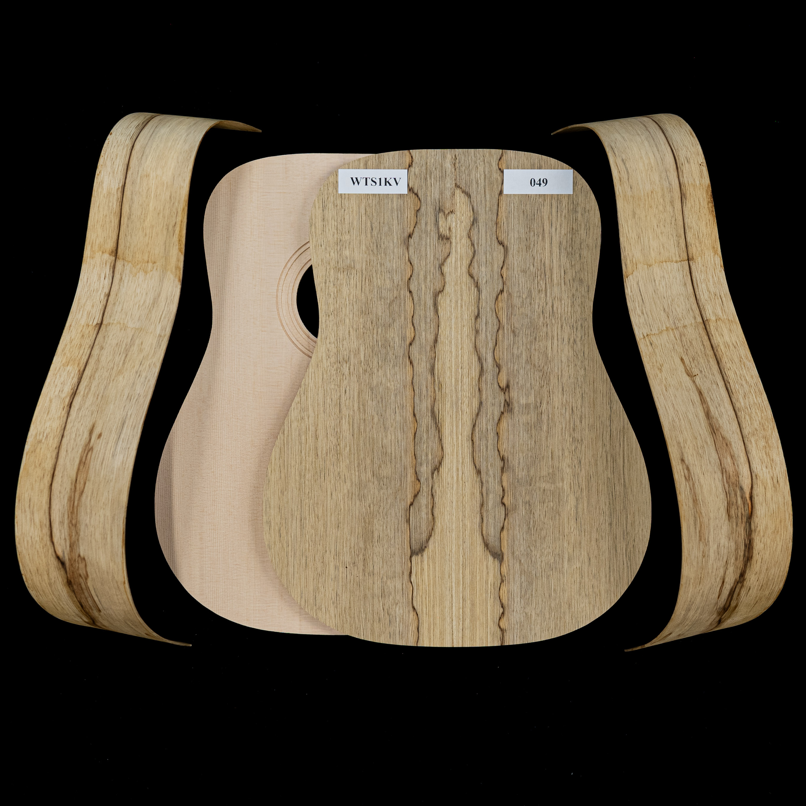„WoodStax Black Limba Dreadnought“-Bausatz, geschraubter Hals – 049 „WoodStax Black Limba Dreadnought“-Bausatz, geschraubter Hals – 049
