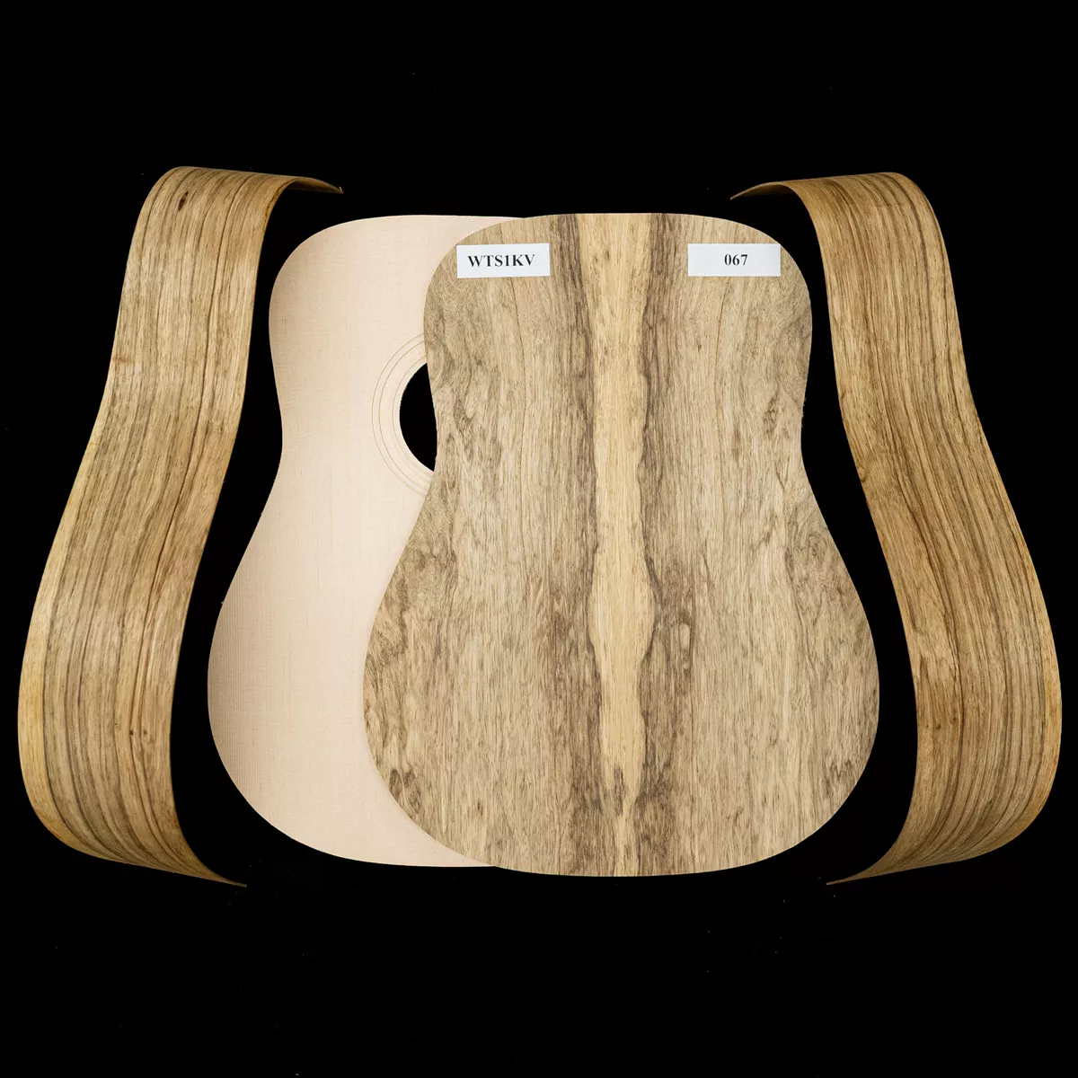 „WoodStax Black Limba Dreadnought“-Bausatz, geschraubter Hals – 067 „WoodStax Black Limba Dreadnought“-Bausatz, geschraubter Hals – 067