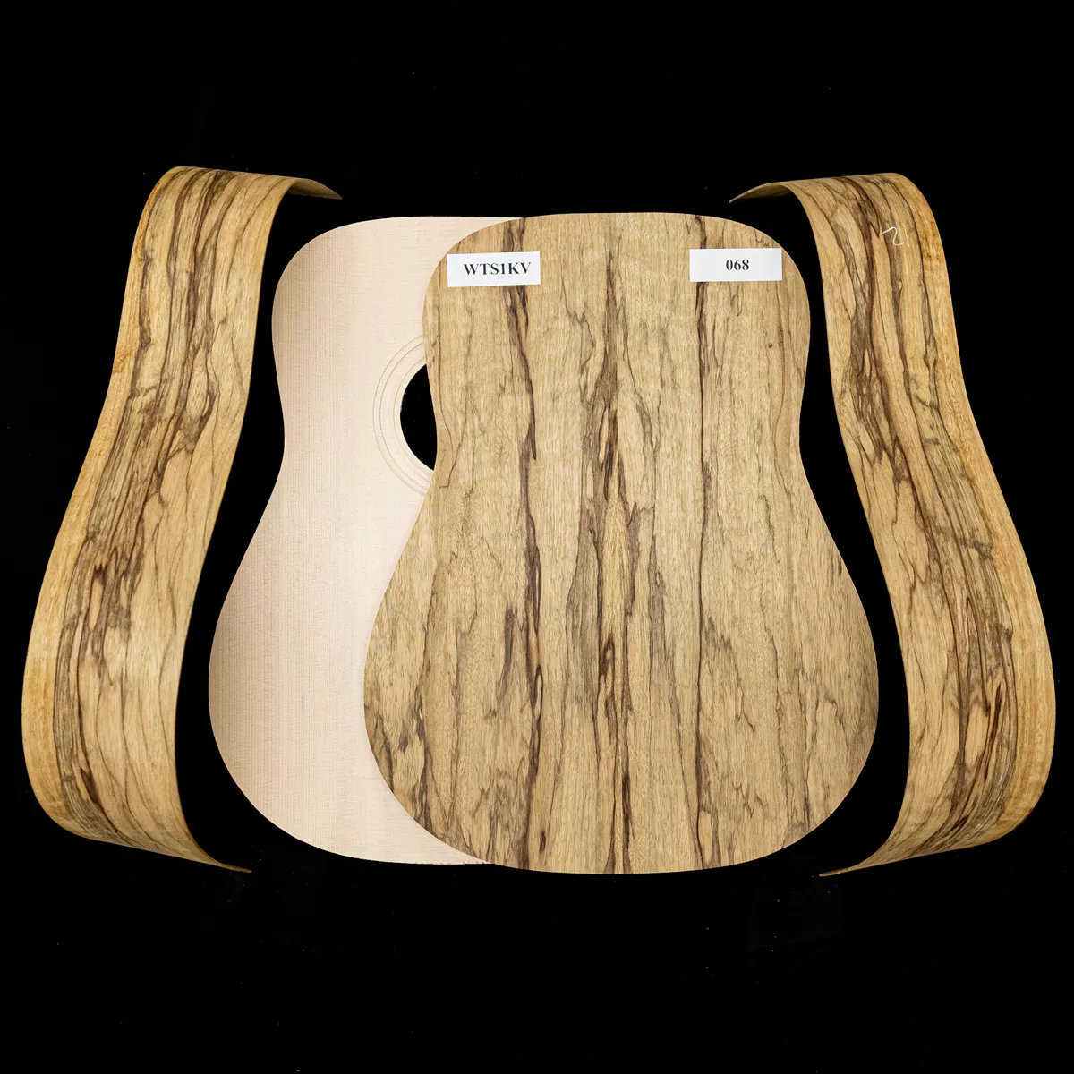 „WoodStax Black Limba Dreadnought“-Bausatz, geschraubter Hals – 068 „WoodStax Black Limba Dreadnought“-Bausatz, geschraubter Hals – 068