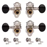 Grover Ukulele Tuning Machines, Nickel mit schwarzen Knöpfen, 4er-Satz