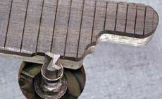 Photo: shaping the fingerboard
