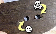 Foto: glatte/gerissene Löcher