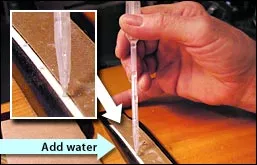 Entfernen des Sattels – Wasser hinzufügen