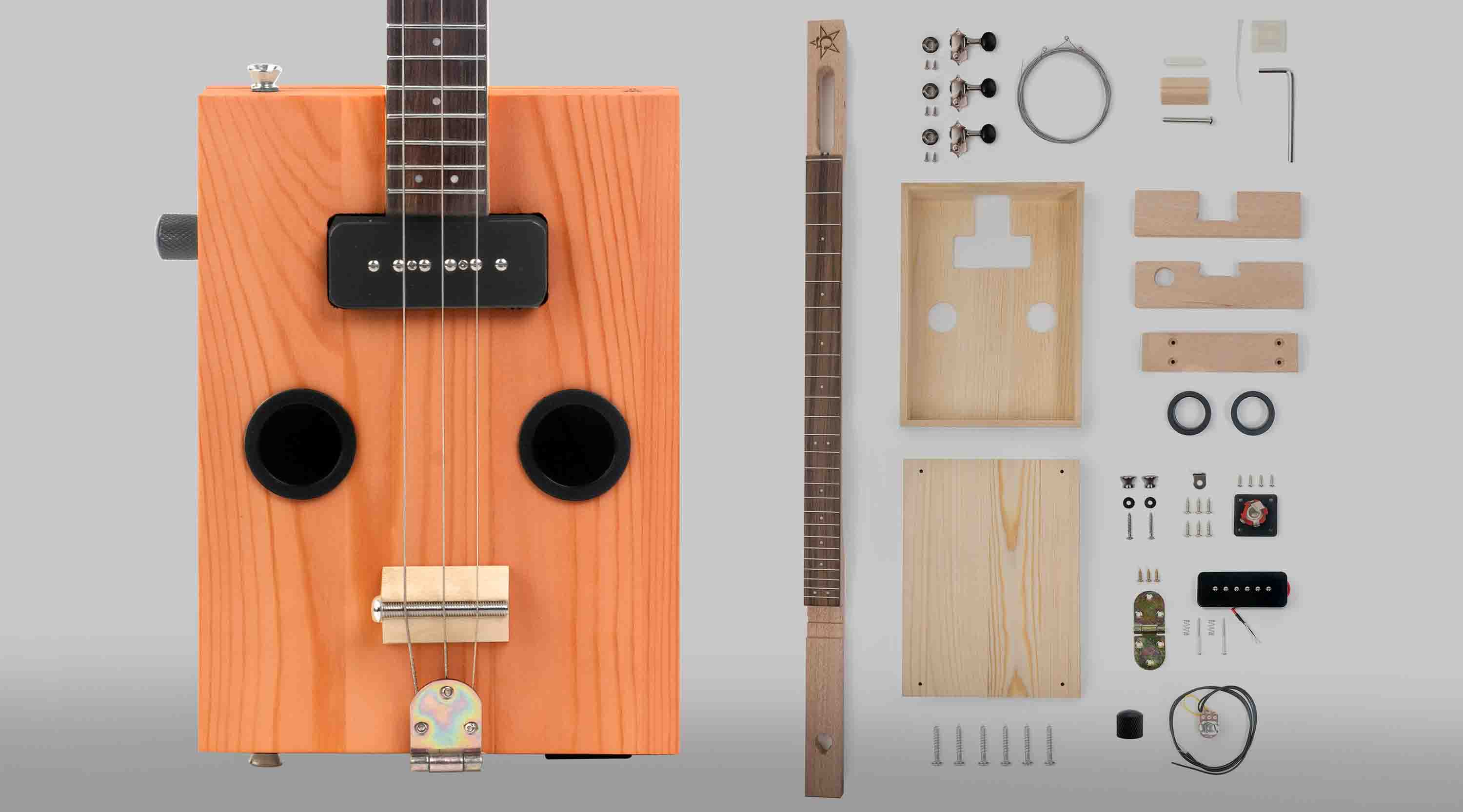 So bauen Sie ein Zigarrenbox-Gitarrenkit