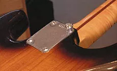 Taste auf Halsplatte montiert