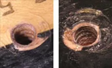 Zwei abisolierte Löcher