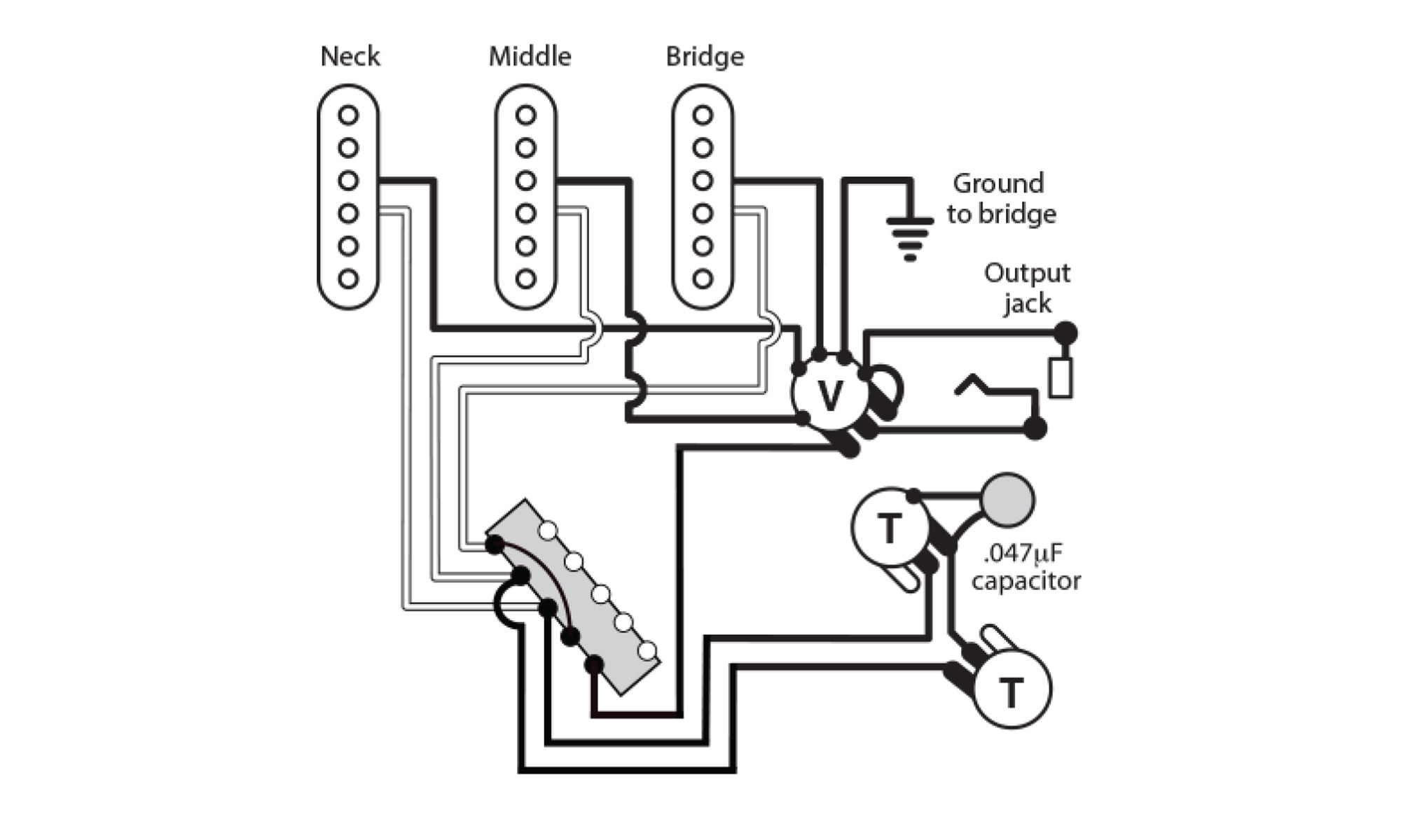 6-Way-Eiche-Grigsby-Hebelschalter