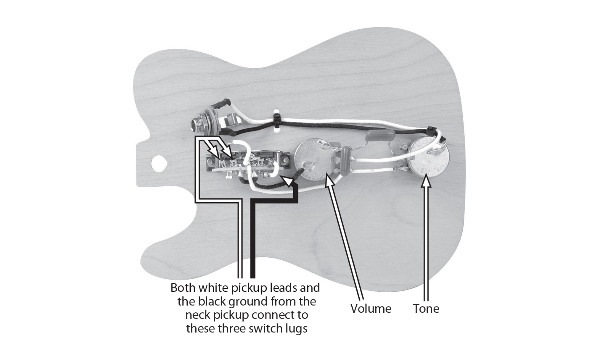 Vorverdrahteter Auffanggurt für Telecaster im Golden Age mit 4-Wege-Schalter 