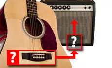 Foto: Akustische Gitarre und Ampere