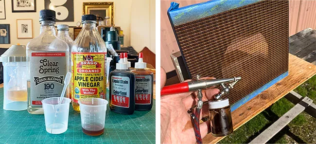 Besprühen des Grilltuchs