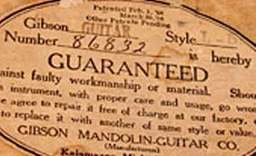 Altes Gibson-Etikett
