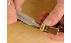 Thread the stem of the trimmed pipette into the wedge