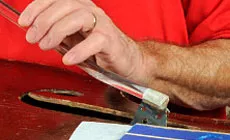 Foto: durch F-Loch greifen