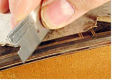Photo: razor blade scraping