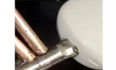 Lötpistole und Schraubstock Nahaufnahme