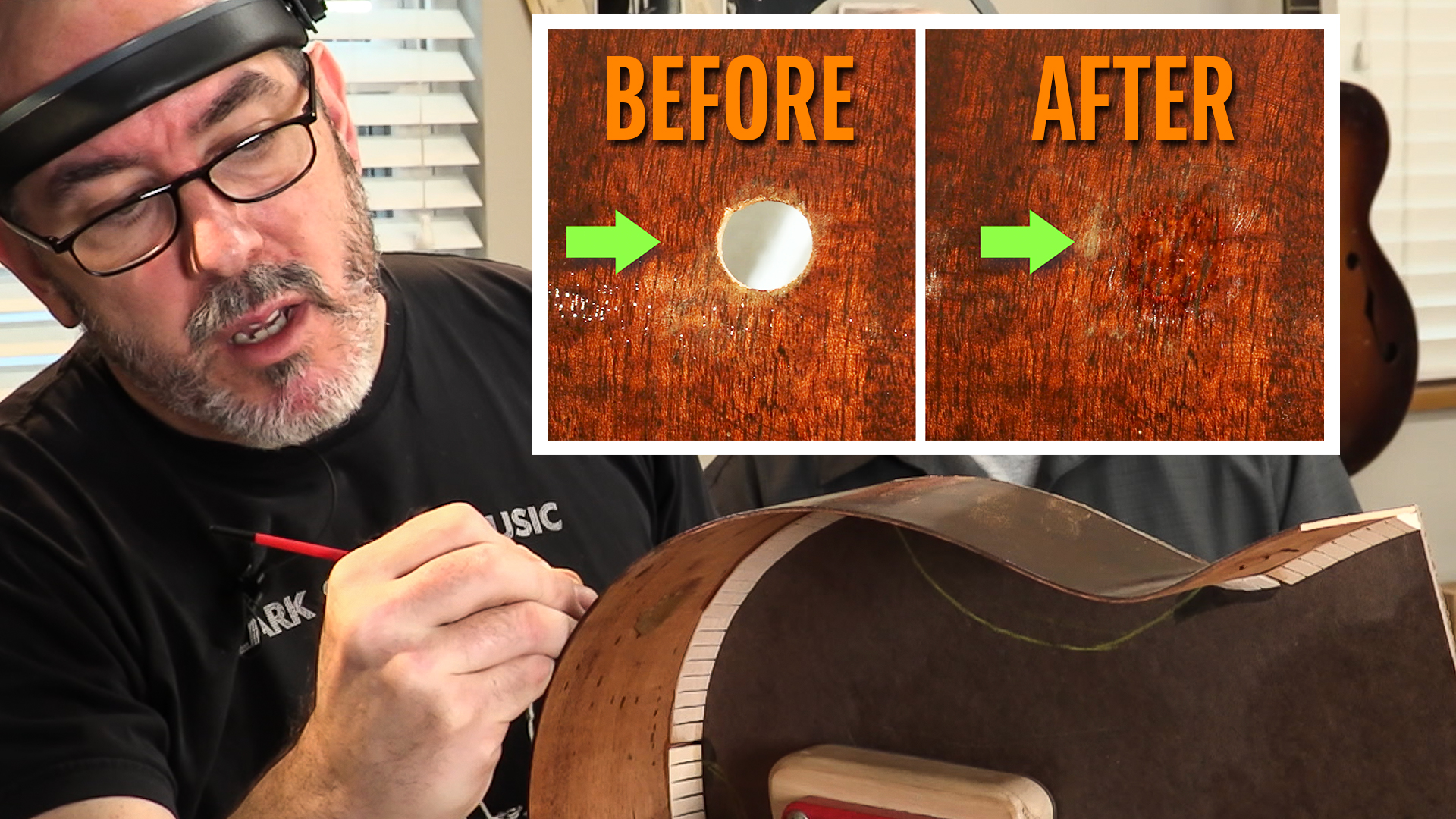 Wie Sie ein Loch in Ihrer Akustikgitarre kleben