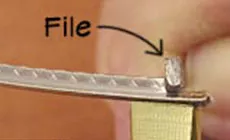 Ablage in einer Fret Setter Nahaufnahme